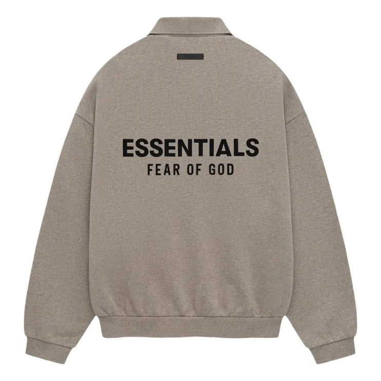 FEAR OF GOD ESSENTIALS Fleece Polo - Dark Heather Grey (Holiday 2024)