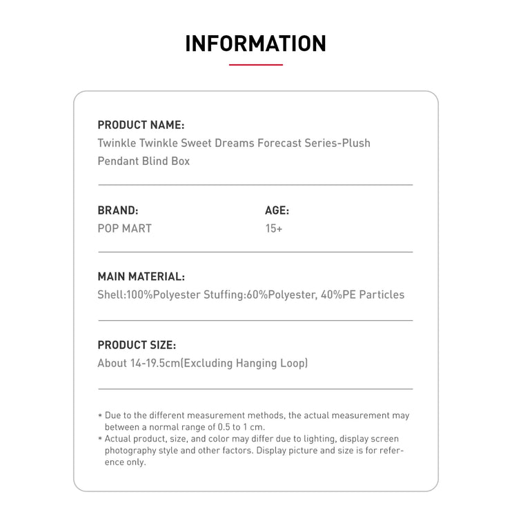 Pop Mart Twinkle Twinkle Sweet Dreams Forecast Series Plush Pendant Blind Box