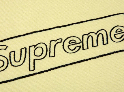 Supreme x KAWS Chalk Logo Tee - Pale Yellow (SS21)