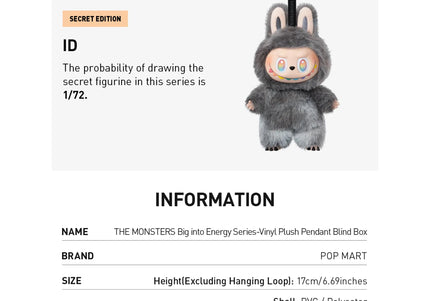 Pop Mart Labubu The Monsters V3 Big Into Energy Series Figure Blind Box