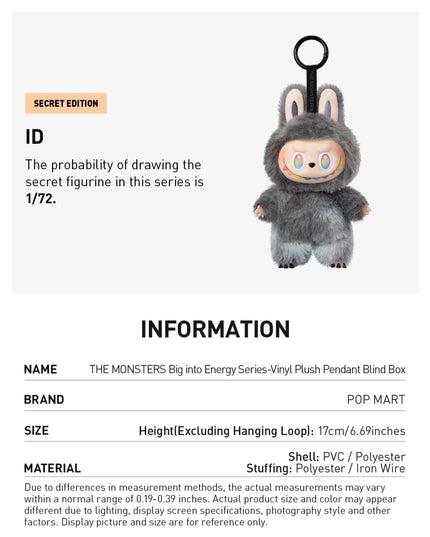 Pop Mart Labubu The Monsters V3 Big Into Energy Series Figure Blind Box