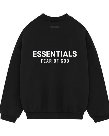 FEAR OF GOD ESSENTIALS Fleece Crewneck - Black (Holiday 2024)