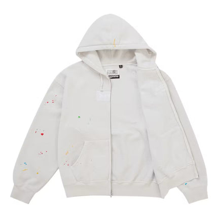 Supreme MM6 Maison Margiela Box Logo Zip Up Hoodie - White