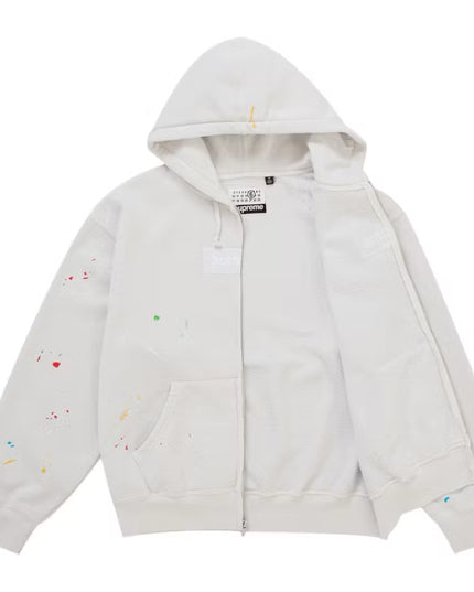 Supreme MM6 Maison Margiela Box Logo Zip Up Hoodie - White