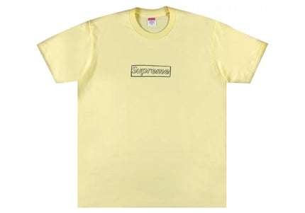 Supreme x KAWS Chalk Logo Tee - Pale Yellow (SS21)