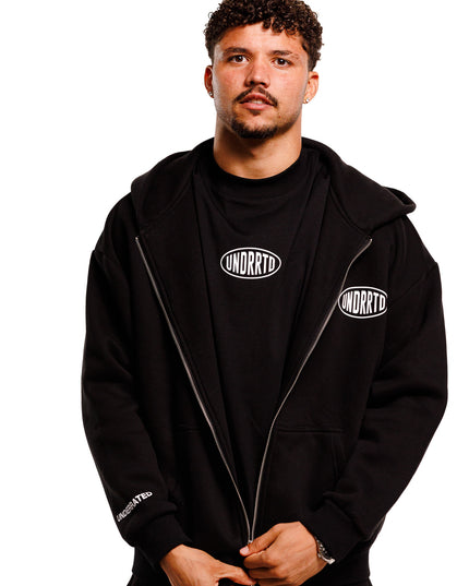 UNDERRATED Stamp Zip Hoodie - Black