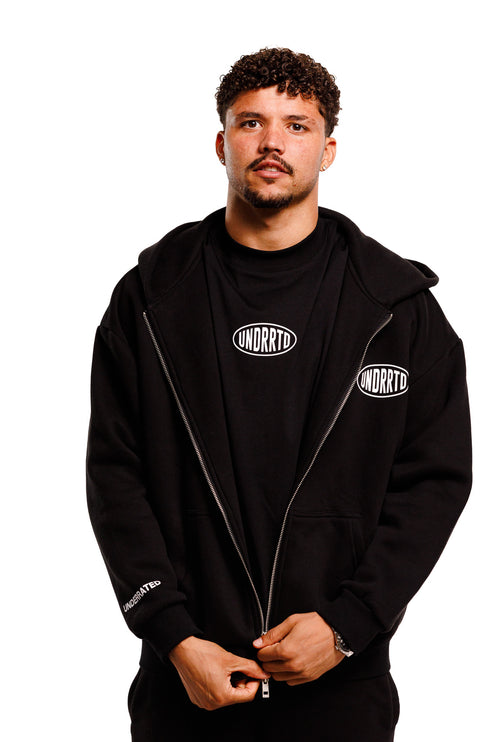 UNDERRATED Stamp Zip Hoodie - Black