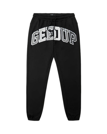 GEEDUP Team Logo Track Pants - Black/Grey Monochrome