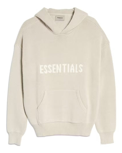 FEAR OF GOD ESSENTIALS Knit Hoodie - Stone/Oat