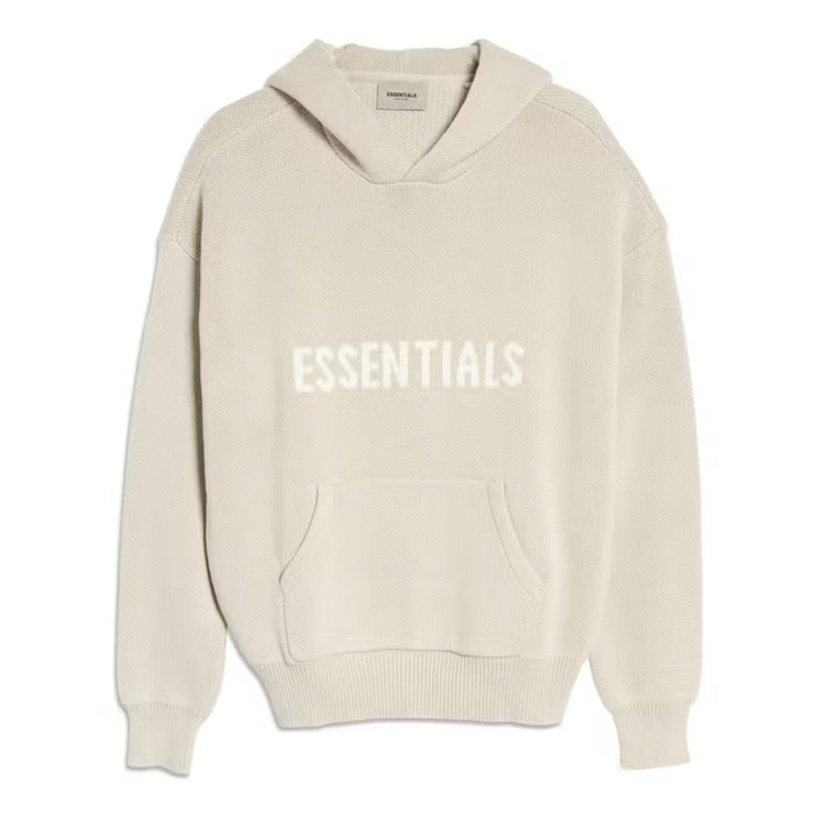 FEAR OF GOD ESSENTIALS Knit Hoodie - Stone/Oat