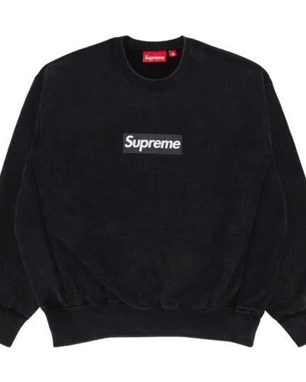 Supreme Washed Box Logo Crewneck - Black (SS25)