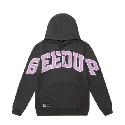 GEEDUP Team Logo Hoodie - Charcoal/Dusty Pink