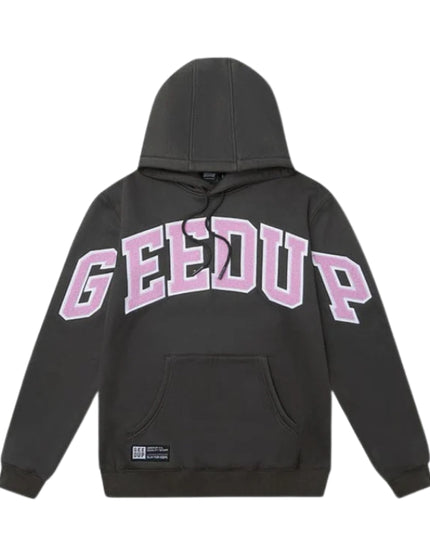 GEEDUP Team Logo Hoodie - Charcoal/Dusty Pink