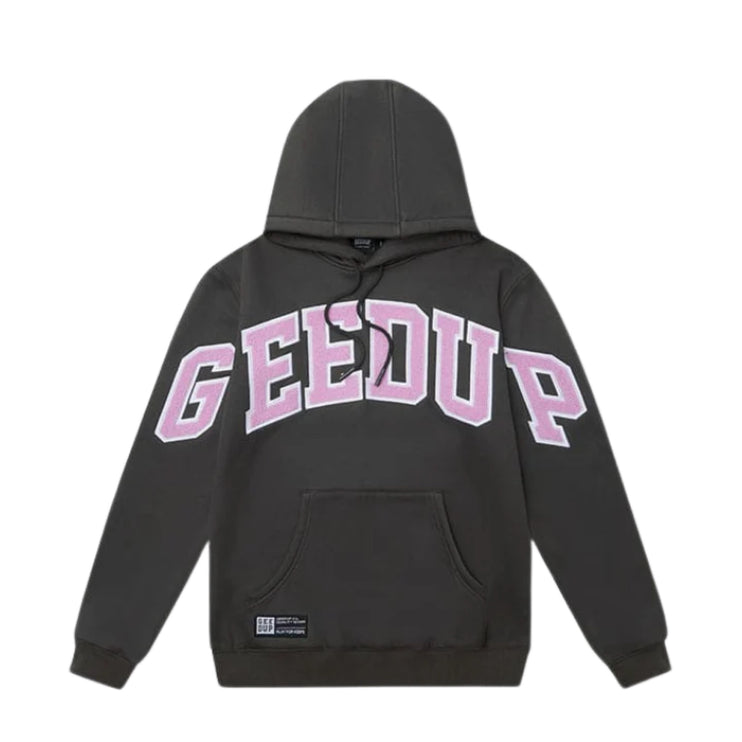 GEEDUP Team Logo Hoodie - Charcoal/Dusty Pink
