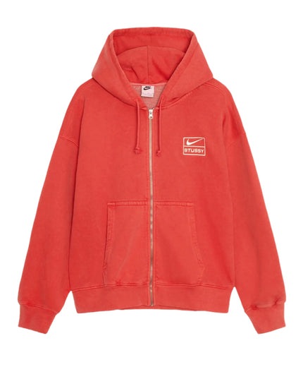 Stussy x Nike Pigment Dyed Fleece Zip Hoodie - Habanero Red