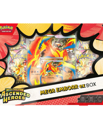 Pokemon TCG Mega Evolution - Ascended Heroes Mega Emboar ex / Mega Feraligatr ex / Mega Meganium ex Box