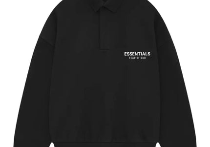 FEAR OF GOD ESSENTIALS Fleece Polo - Black (Holiday 2024)