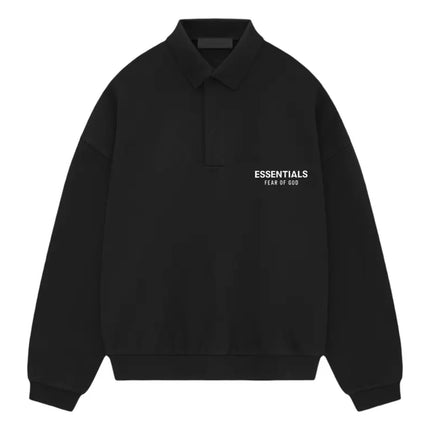 FEAR OF GOD ESSENTIALS Fleece Polo - Black (Holiday 2024)