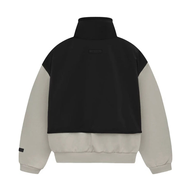 FEAR OF GOD ESSENTIALS Nylon Fleece Half Zip Sweater - Seal/Jet Black