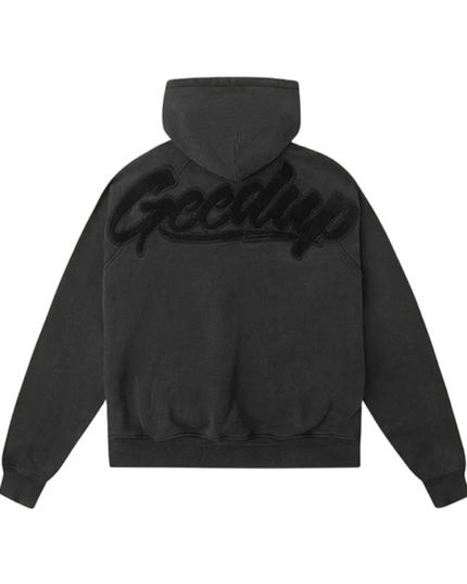GEEDUP OS Script Hoodie - Vintage Washed Black