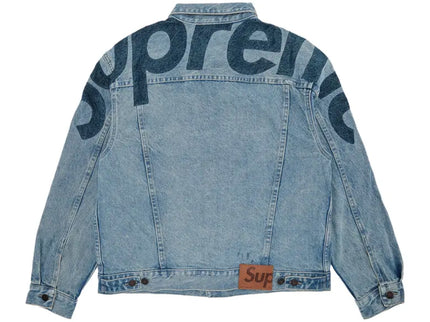 Supreme Inset Logo Denim Trucker Jacket - Washed Blue (SS22)