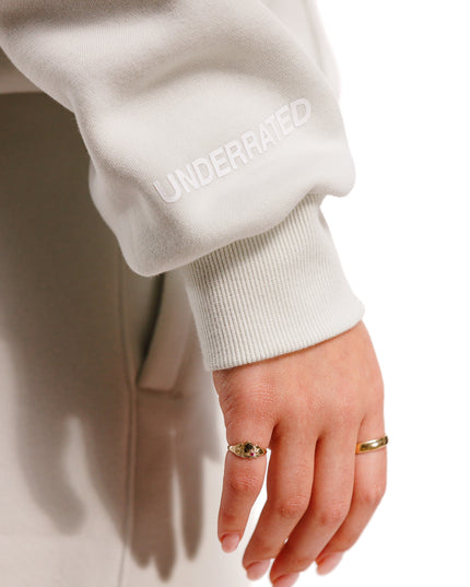 UNDERRATED Stamp Zip Hoodie - Light Bone