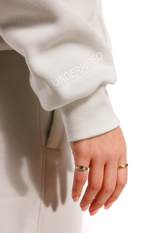 UNDERRATED Stamp Zip Hoodie - Light Bone