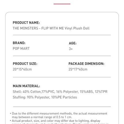 Pop Mart Labubu The Monsters - Flip With Me Vinyl Plush Doll