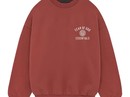 FEAR OF GOD ESSENTIALS Crest Crewneck - Crimson (Holiday 2024)