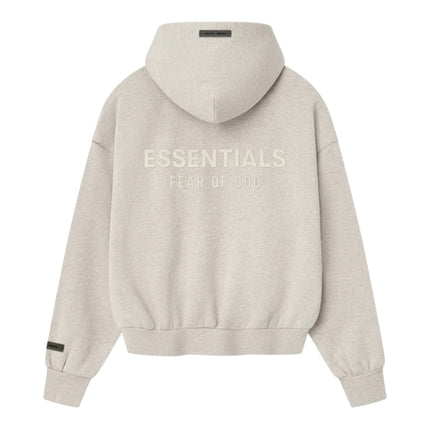 FEAR OF GOD ESSENTIALS Classic Fleece Zip-Up Hoodie - Heather Stone (SS25)