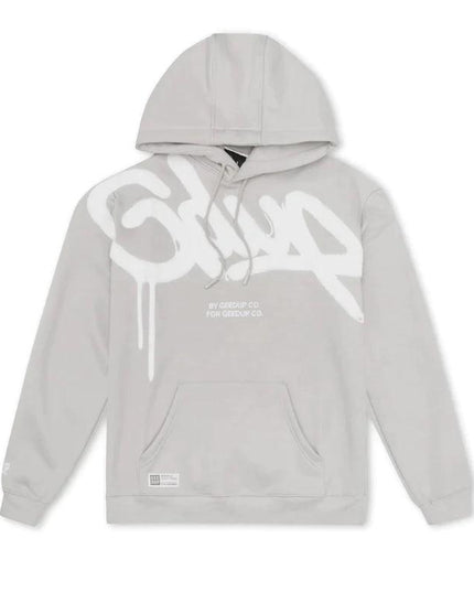 GEEDUP Handstyle Hoodie - Pastel Grey/White