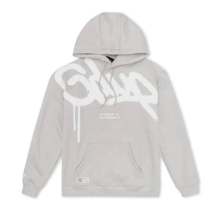 GEEDUP Handstyle Hoodie - Pastel Grey/White