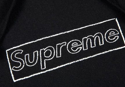 Supreme x KAWS Chalk Logo Hoodie - Black (SS21)