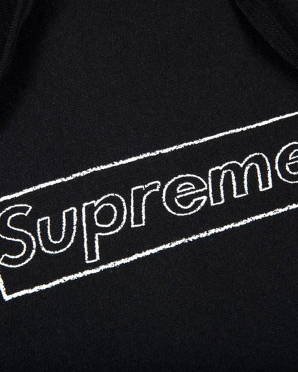 Supreme x KAWS Chalk Logo Hoodie - Black (SS21)