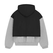 FEAR OF GOD ESSENTIALS Layered Nylon Fleece Hoodie - Light Heather Grey/Jet Black (SS24)