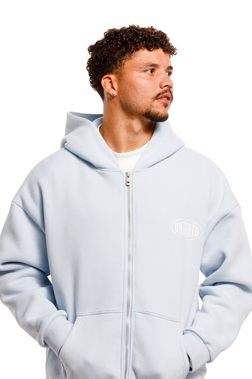 UNDERRATED Stamp Zip Hoodie - Powder Blue