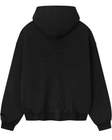 FEAR OF GOD ESSENTIALS Embossed 90s Zip-Up Hoodie - Vintage Black