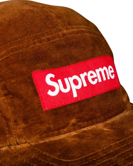 Supreme Velvet Camp Cap - Brown