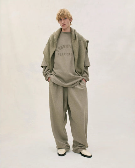 FEAR OF GOD ESSENTIALS Heavy Jersey Crewneck T-Shirt - Heather Grey (SS24)