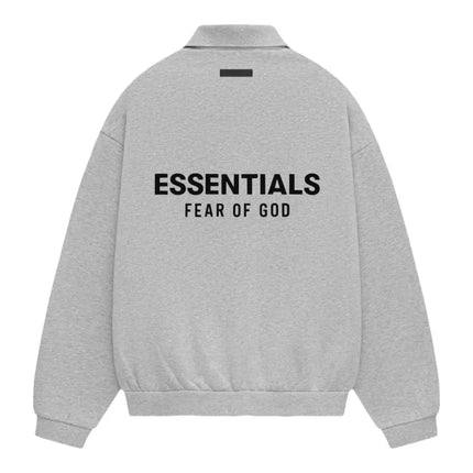 FEAR OF GOD ESSENTIALS Fleece Polo - Light Heather Grey (Holiday 2024)