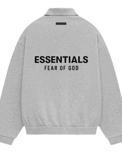 FEAR OF GOD ESSENTIALS Fleece Polo - Light Heather Grey (Holiday 2024)