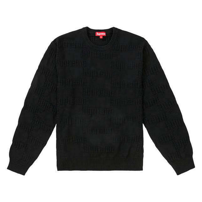 Supreme Raised Logo Knit Sweater - Black (FW19)