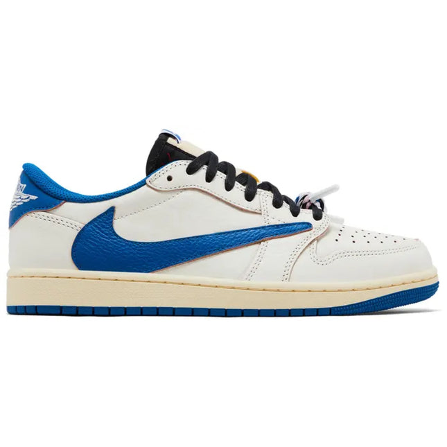 Fragment Design x Travis Scott x Air Jordan 1 Low OG SP 'Sail Military Blue'