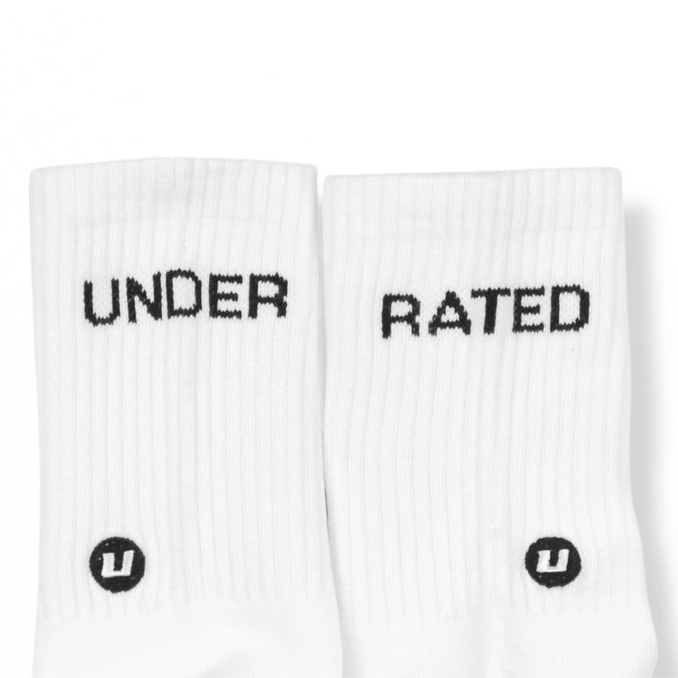 UNDERRATED Crew Socks - White (3 Pack)