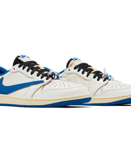 Fragment Design x Travis Scott x Air Jordan 1 Low OG SP 'Sail Military Blue'