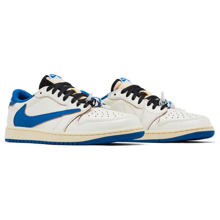 Fragment Design x Travis Scott x Air Jordan 1 Low OG SP 'Sail Military Blue'