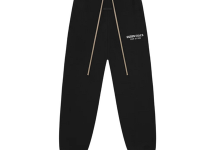 Essentials Fear of God soft-touch logo on the leg Fleece Sweatpants - Black (Holiday 2024)