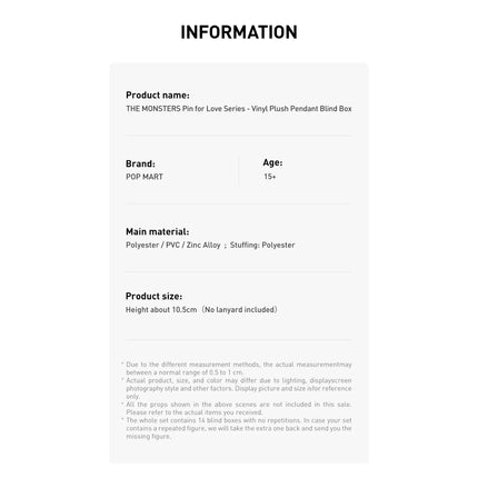 Pop Mart Labubu The Monsters Pin for Love Series Vinyl Plush Pendant Blind Box (A-M)