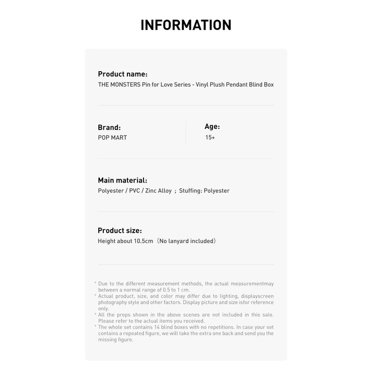 Pop Mart Labubu The Monsters Pin for Love Series Vinyl Plush Pendant Blind Box (N-Z)