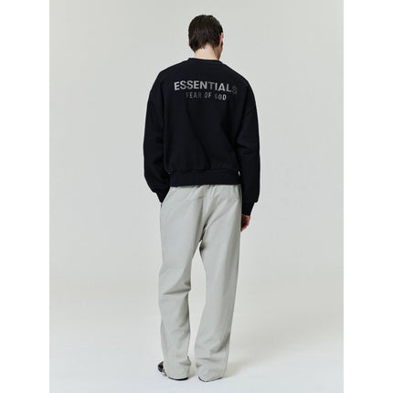 FEAR OF GOD ESSENTIALS Classic Fleece Crewneck - Jet Black (SS25)